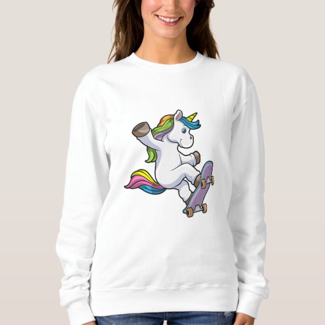Sudadera Unicornio como patinador (Anverso)