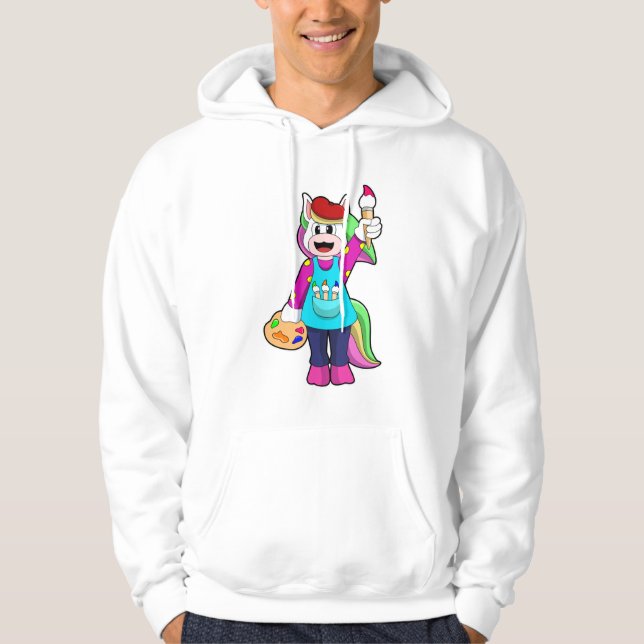 Sudadera Unicornio como pintor (Anverso)