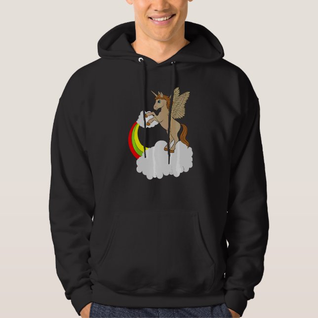 Sudadera Unicornio Con Arcoiris En Caballos De Nubes (Anverso)