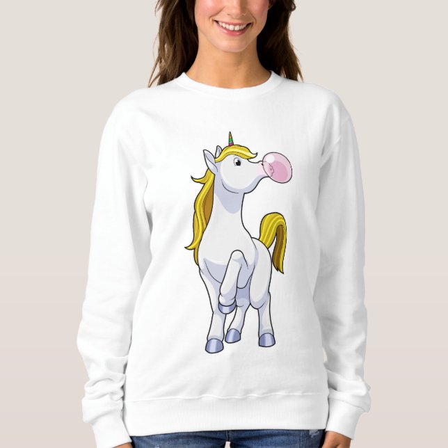 Sudadera Unicornio con chicle (Anverso)