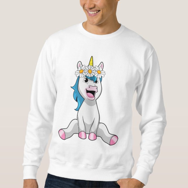 Sudadera Unicornio con flores (Anverso)