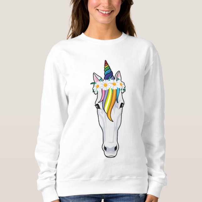 Sudadera Unicornio con flores (Anverso)