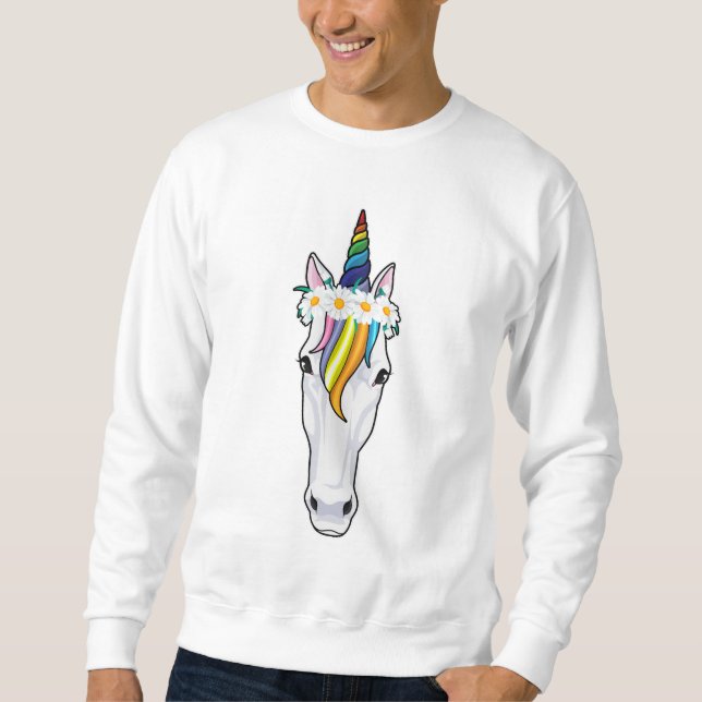 Sudadera Unicornio con flores (Anverso)