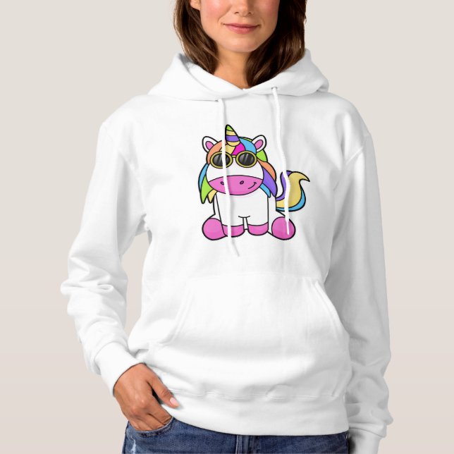 Sudadera Unicornio con gafas de sol (Anverso)