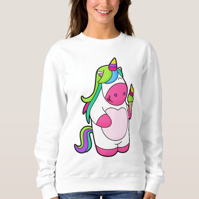 Sudadera Unicornio con helado de Waffle (Anverso)