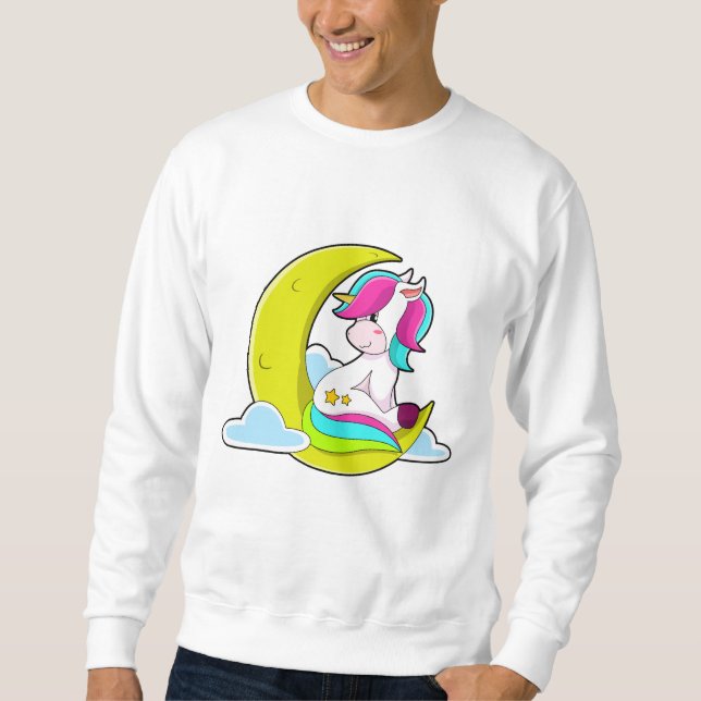 Sudadera Unicornio con nubes y luna (Anverso)