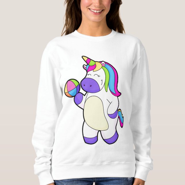Sudadera Unicornio con voleibol (Anverso)