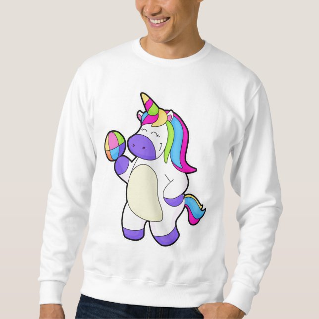 Sudadera Unicornio con voleibol (Anverso)
