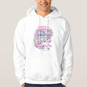 Sudadera Unicornio corriendo sobre brillo y desilusión enca