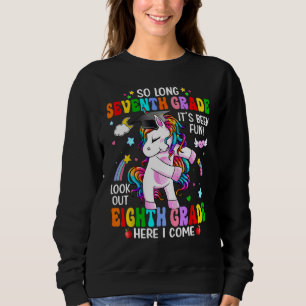 Sudadera Unicornio de 7º grado, cuidado con 8º grado, aquí