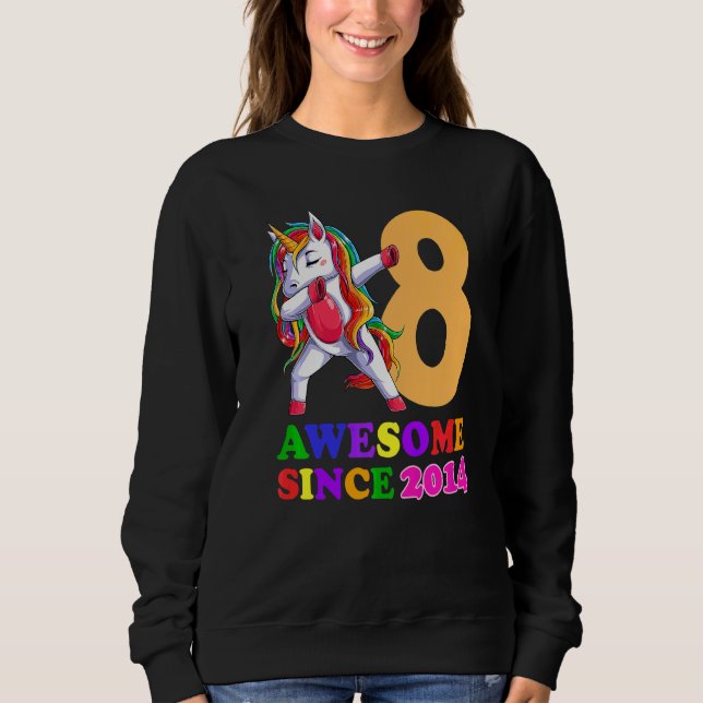 Sudadera Unicornio de 8 años de edad Dabbing Chica de cumpl (Anverso)