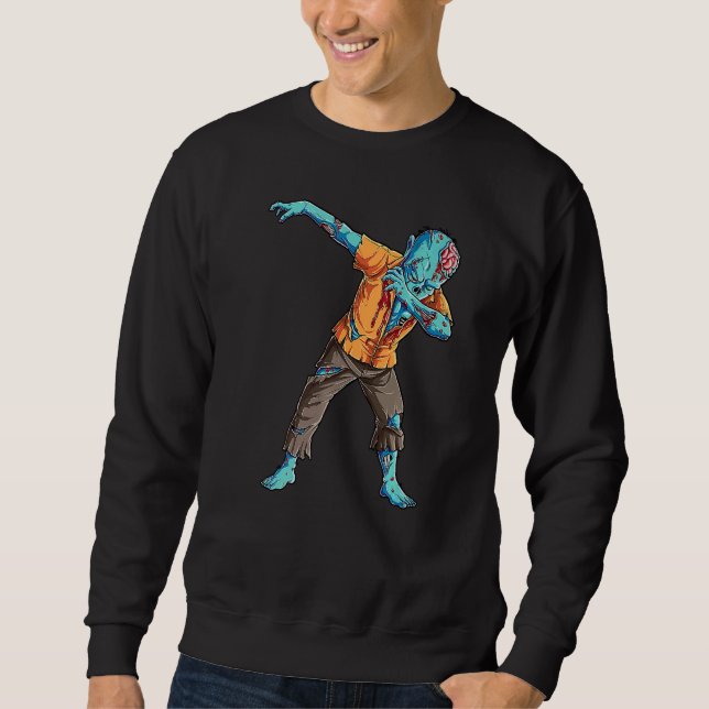 Sudadera Unicornio de esqueleto haciendo dabbing Halloween  (Anverso)