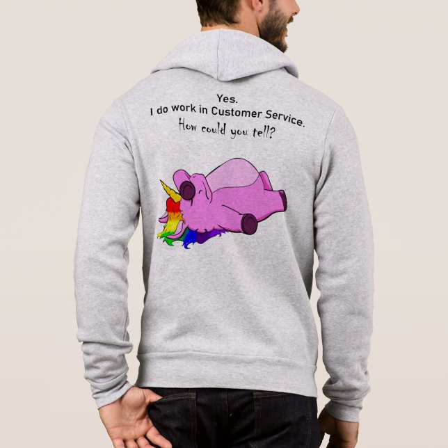 Sudadera Unicornio de Servicio al Cliente (Reverso)