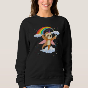 Sudadera unicornio de unicornio sobre el arcoiris