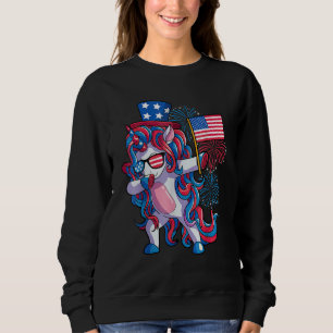 Sudadera Unicornio del 4 de Julio Niñas Mujeres Estadounide