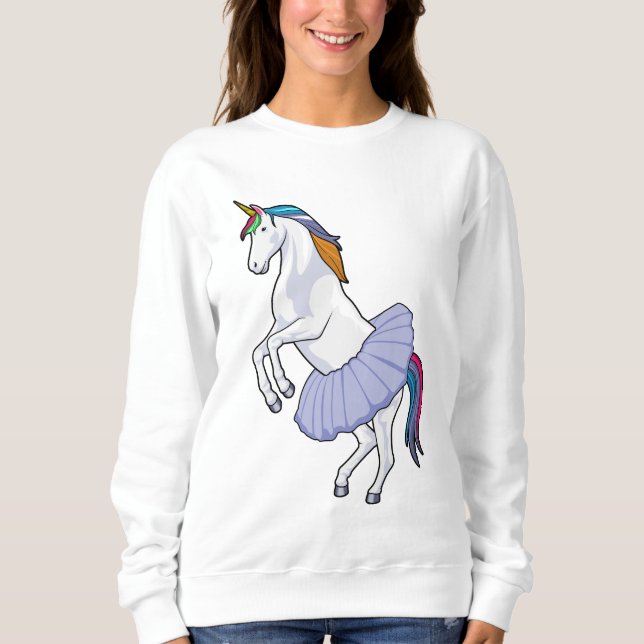 Sudadera Unicornio en ballet con falda (Anverso)