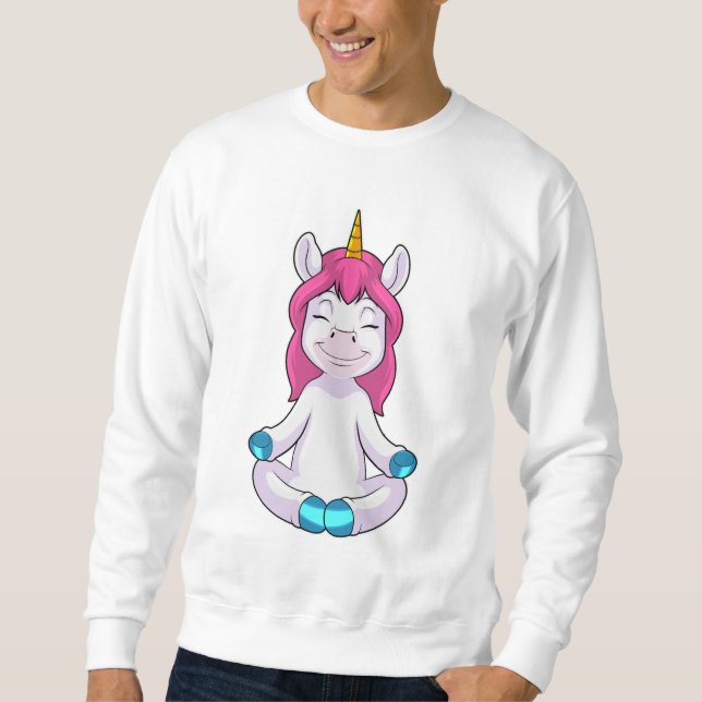 Sudadera Unicornio en Meditate en Sentado (Anverso)