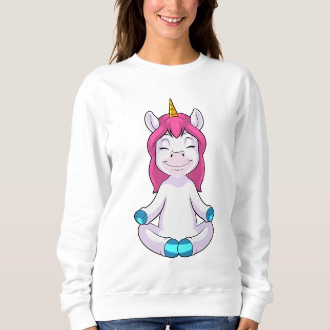Sudadera Unicornio en Meditate en Sentado (Anverso)