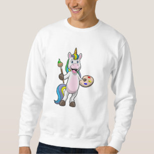 Sudadera Unicornio en pintura con pincel y color