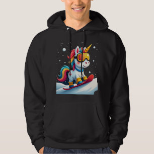 Sudadera Unicornio en Snowboard - Divertido Esquí y Deporte