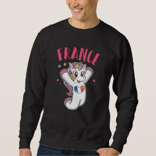 Sudadera Unicornio fanático del fútbol de Francia con bande