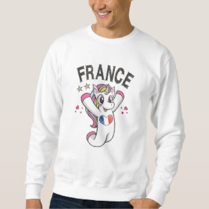 Sudadera Unicornio fanático del fútbol de Francia con bande