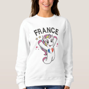 Sudadera Unicornio fanático del fútbol de Francia con bande