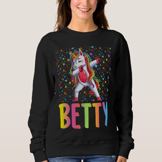 Sudadera Unicornio haciendo dab Betty (Anverso)