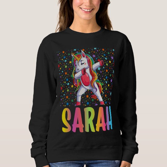Sudadera Unicornio haciendo dabbing Sarah (Anverso)