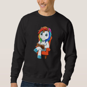 Sudadera Unicornio lee un libro para un lector gusano de li