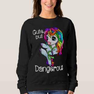 Sudadera Unicornio Lindo Pero Peligroso Divertido Karate Ta