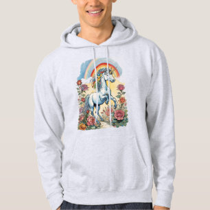 Sudadera Unicornio mágico y arcoiris con Rosas