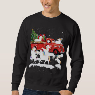 Sudadera Unicornio Montando Camión Rojo Feliz Navidad X-mas