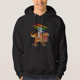 Sudadera Unicornio montando dinosaurio T rex niños niñas ho