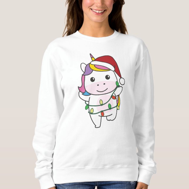 Sudadera Unicornio Navidades de animales de invierno festej (Anverso)