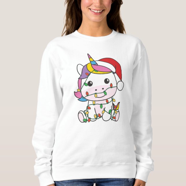 Sudadera Unicornio Navidades de animales de invierno festej (Anverso)
