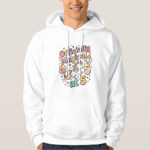 Sudadera Unicornio Oficialmente Mágico en 5 Diseño de Fondo