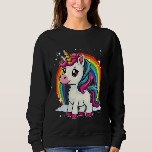 Sudadera Unicornio Para Chicas Arcoiris Cute Magnífico Unic