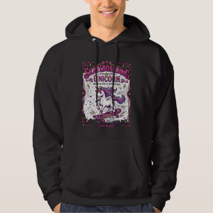 Sudadera Unicornio Patinaje Unicornio Elegante Fondo Blanco