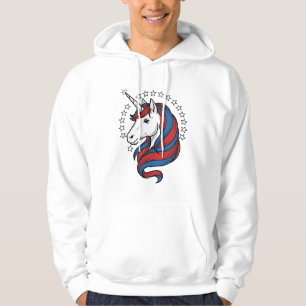 Sudadera Unicornio Patriótico Diseño de Vector de Grabado V