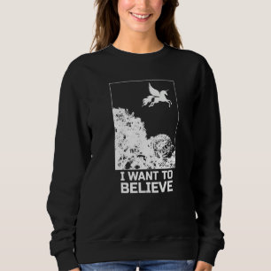Sudadera Unicornio Volador Quiero Creer Uap Outfit Alien