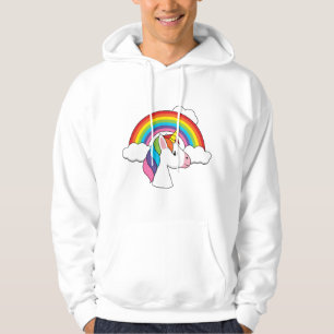 Sudadera Unicornio y arcoiris con nubes kawaii