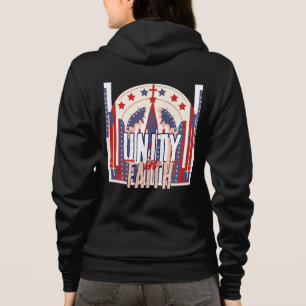 Sudadera Unidad en la Fe: Una Chaqueta de Denim Patriótica