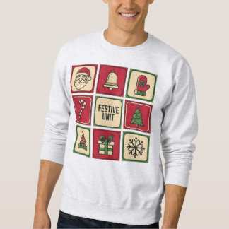 Sudadera Unidad Festiva (1) Cuadrícula de Iconos Navideños 