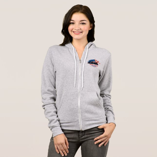 Sudadera Unidos en pie | Hoodie de cierre completo para muj (Anverso completo)