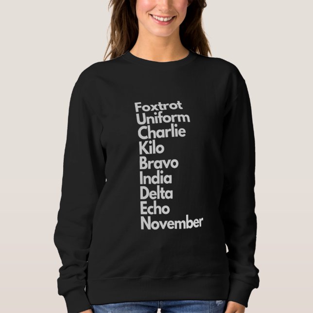 Sudadera Uniforme de Foxtrot Charlie Kilo Bravo India Delta (Anverso)