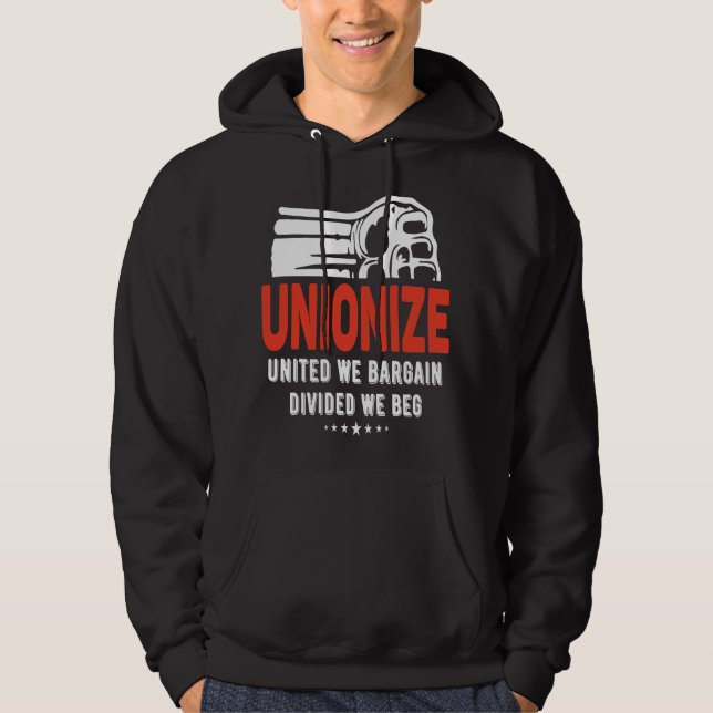Sudadera Unionizar - Unidos, vendemos, divididos, rogamos (Anverso)