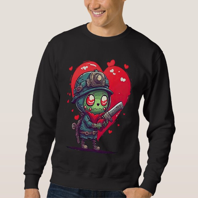 Sudadera Unique Cute Zombie Valentines Day (Anverso)