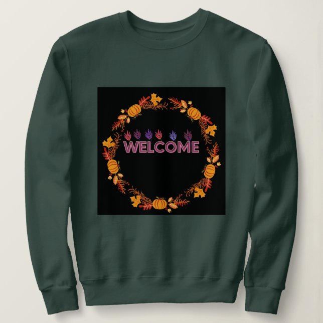 Sudadera Unisexo de bienvenida otoño (Anverso del diseño)