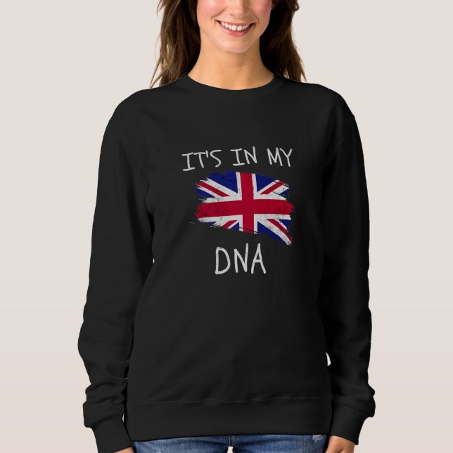 Sudadera United Kingdom Flag It's in my DNA Patriotic Briti (Anverso)